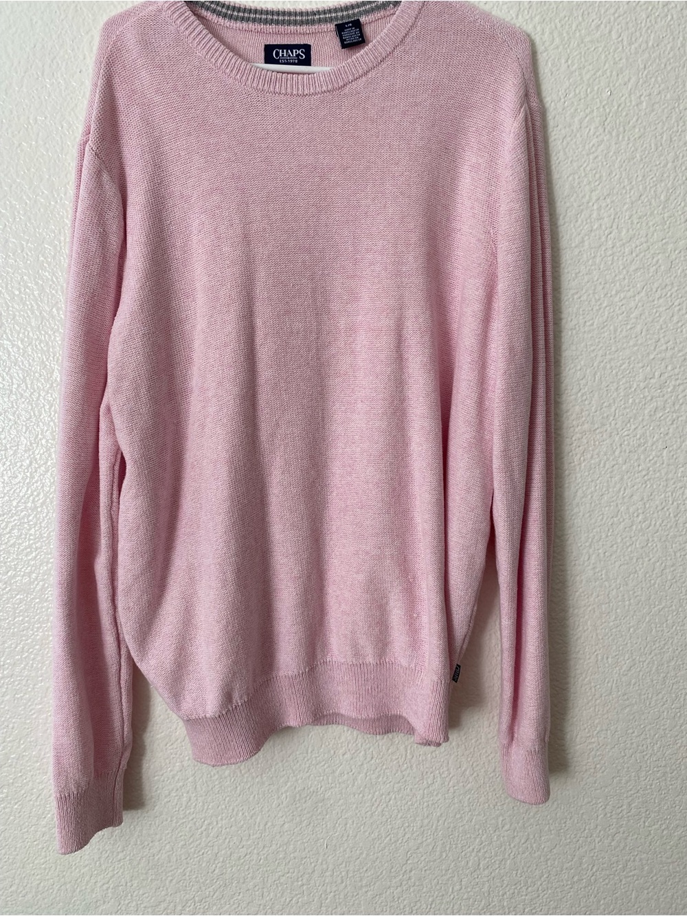 Chaps Pink Crewneck Sweater for Men